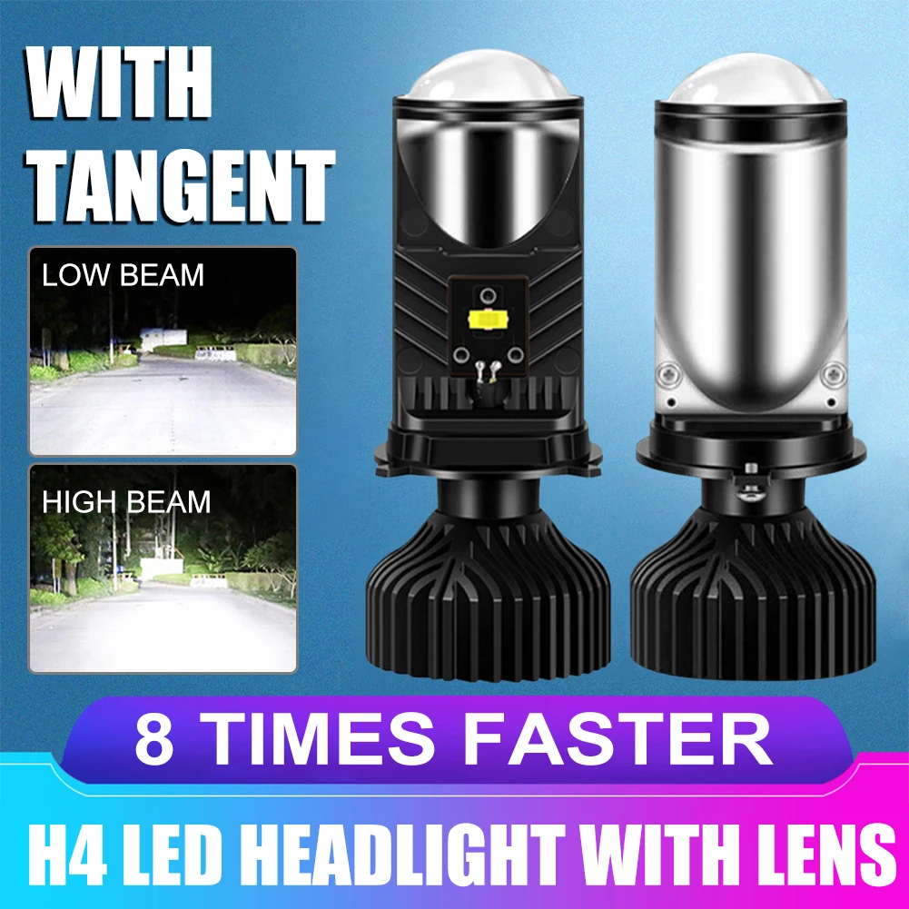 

2pcs Car LED Headlight 10000LM H4 LED Headlights Super Brightness 65W/bulb Auto Car Headlight With Mini Projector Convex Lens