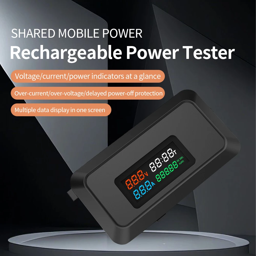 Портативный тестер Power Bank 6 в 1 0-6 5 А 0-9999 мАч 0-195 Вт