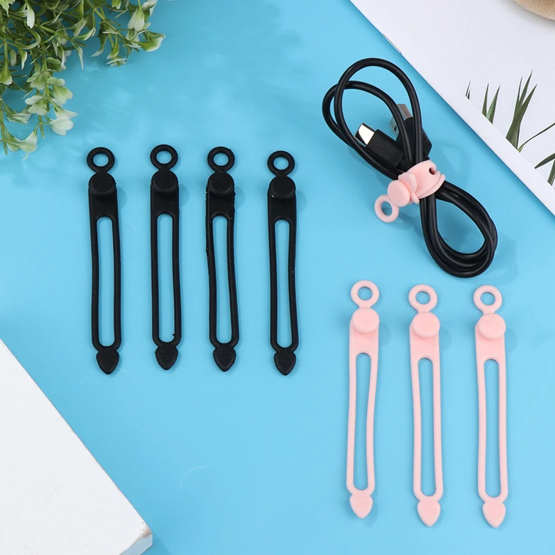 

4 шт., силиконовые зажимы для кабелей