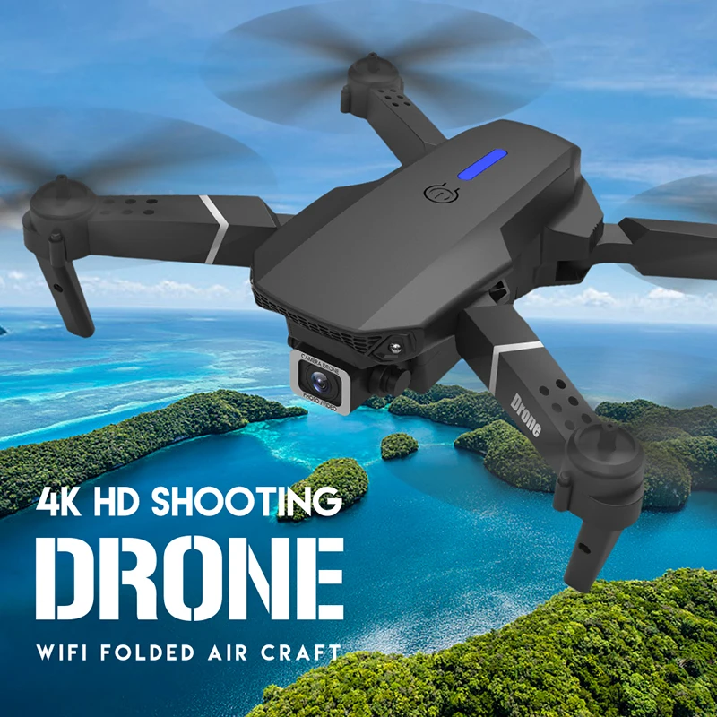 LSRC Quadcopter E88-525 Pro WIFI FPV Drone With Wide Angle HD 4K Camera Height Hold Avoidance RC Foldable Dron Birthday Gift Toy