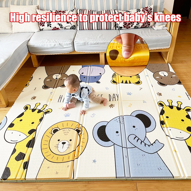 

Baby Play Mat 200X180X1.5cm XPE Foldable Crawling Carpet Children Toddler Thermal Rug Game Pad Activity Rug Folding Blanket