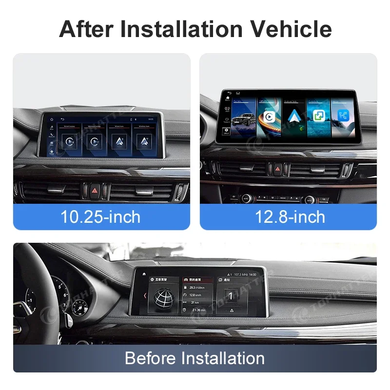 Фото Мультимедийный проигрыватель с сенсорным экраном и беспроводным CarPlay для BMW X5 F15 X6 F16 2013-2018 NBT EVO, совместимый с Android Auto №3