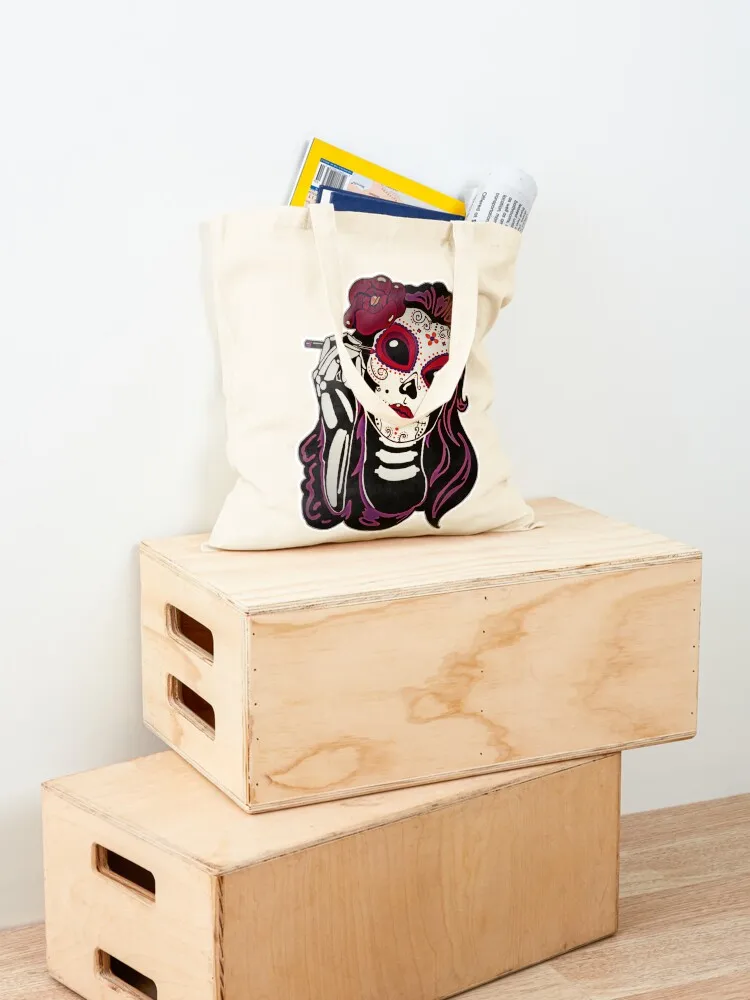 Calavera catrina Tote Bag сумка-тоут на заказ холщовая сумка эко-пакет Холщовая