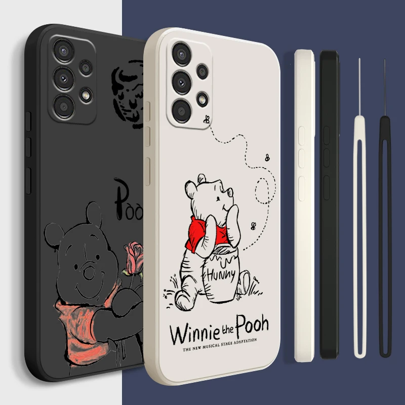 

Disney Pooh Bear Anime Cute For Samsung A24 A23 A22S A21S A14 A13 A12 A11 A04 A03 A02 Core Lite Liquid Rope Phone Case