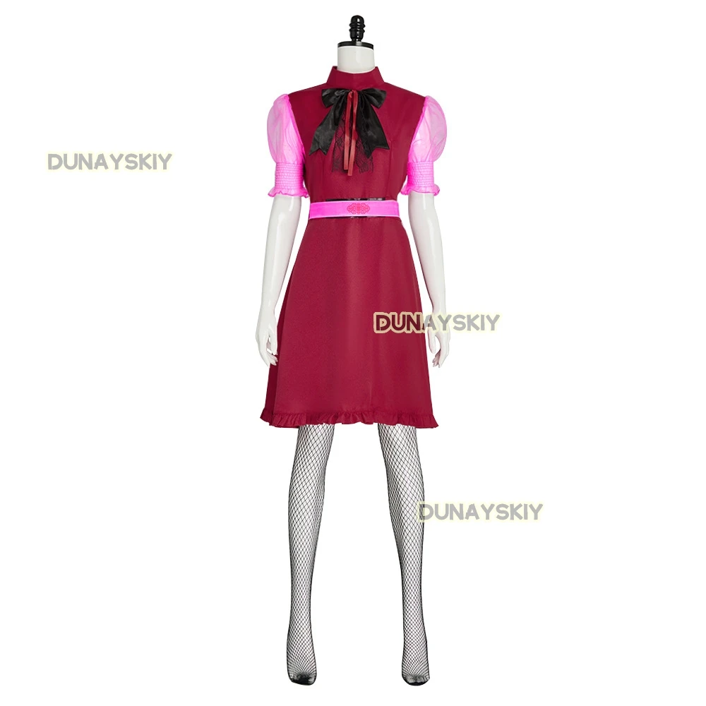 Draculaura Cosplay Anime Movie Monster Dress High Girl Costume Wig Pink Black Halloween Women Fancy Roleplay Outfit