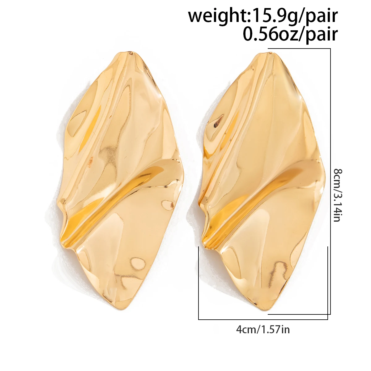 IngeSight.Z новые нерегулярные плиссированные металлические серьги-капли для женщин