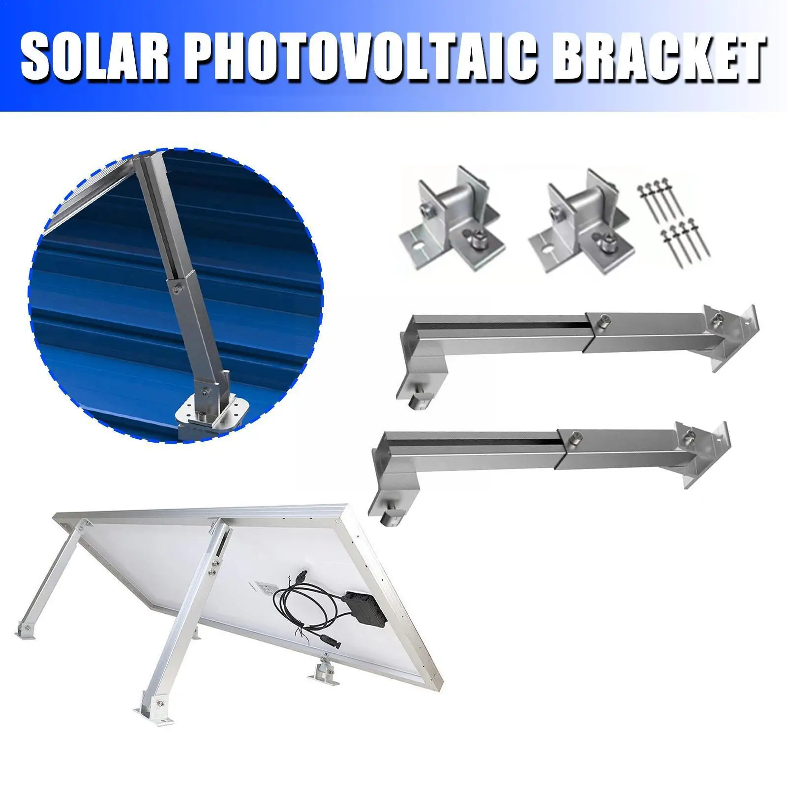 

Aluminum Alloy Al6005-t5 Solar Module Holder Adjustable Aluminum Bracket Solar Panel Mounting New Roof B7y2