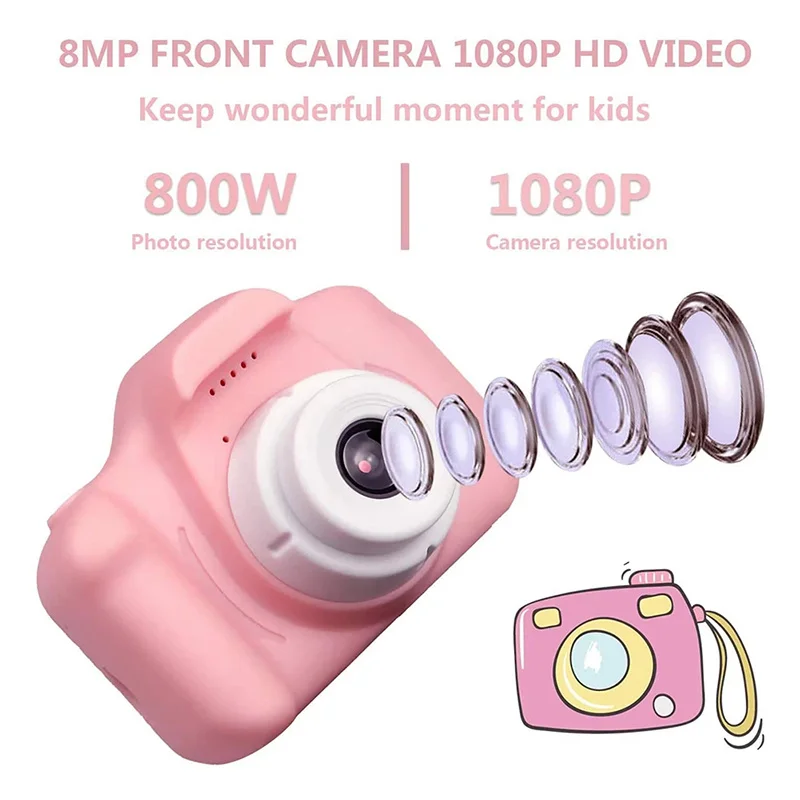 

Cute Kids Mini Digital Photo 1080P Video Camera 2.0 Inch HD Screen Small Toy Camcorder Videocamera Micro Cam Children Best Gift