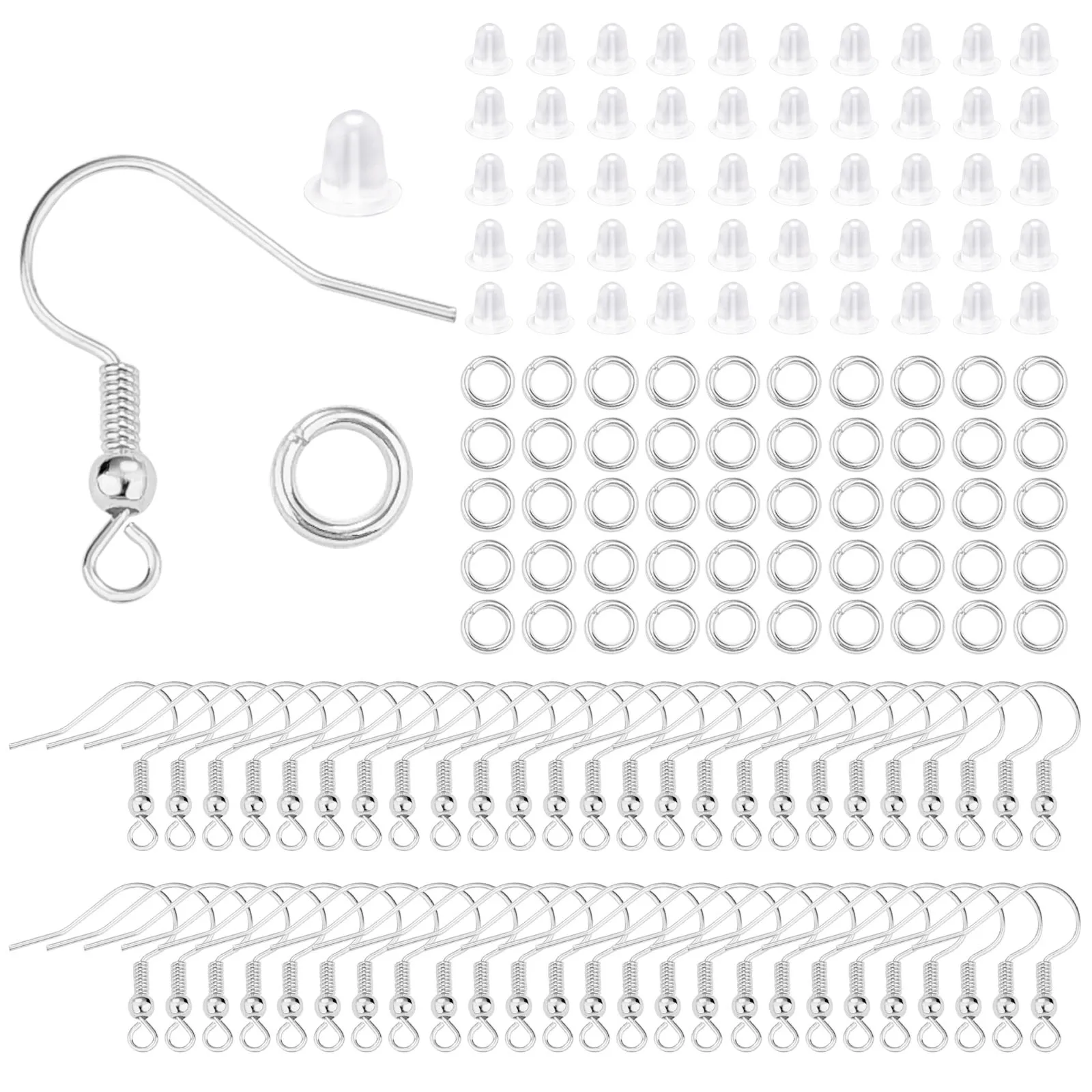 

300pcs/Set Allay Earring Hooks Earings Making Accessories Stud Plugs Open Jump Rings Jewelry Making Kit For DIY Earring