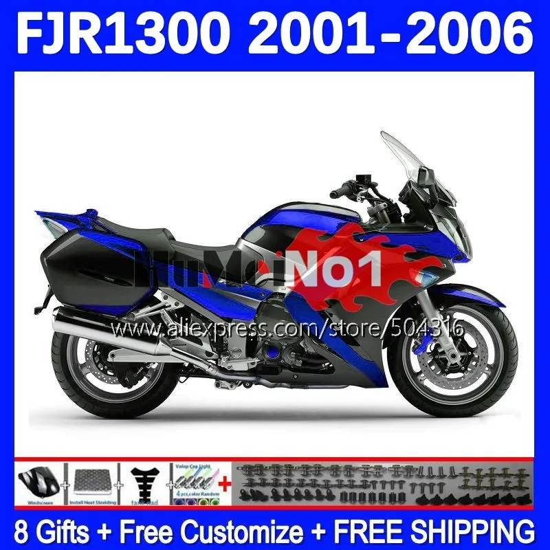 

Body For YAMAHA FJR-1300 gloss blue FJR1300 FJR1300A 01 02 03 05 06 158MC.118 FJR 1300 A C 2001 2002 2003 2004 2005 2006 Fairing