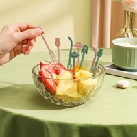 1 bottle of creative fruit fork disposable transparent fruit sign cute dessert dessert small fork home cake fork kitchen tools