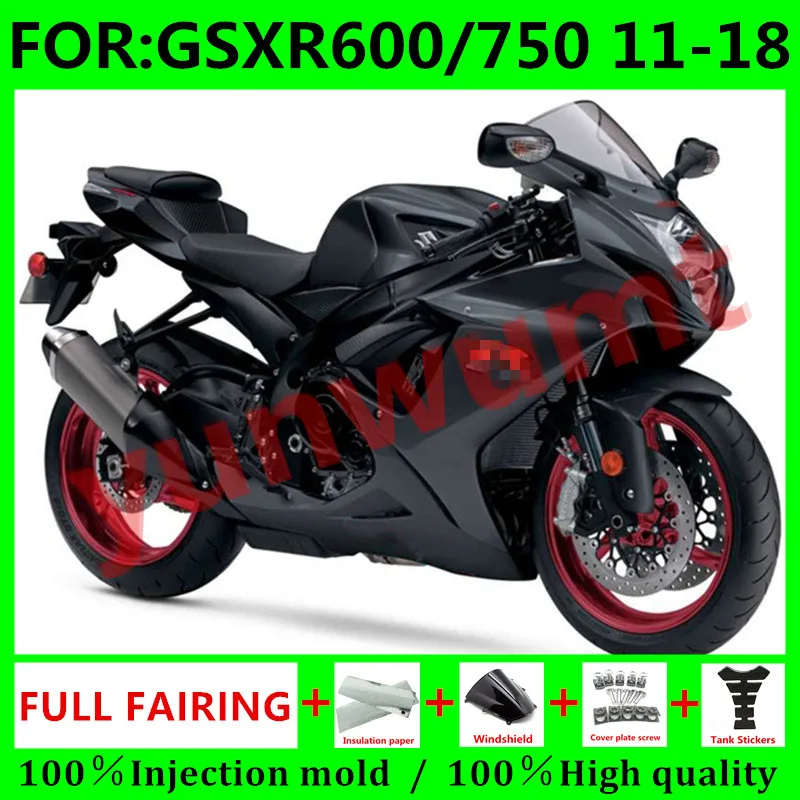 

Обтекатель для мотоцикла Suzuki GSXR600 2014 GSX R 600 750 11 12 13 14 15 16 GSX-R750 2011 - 2021 K11 комплект обтекателей матовый черный