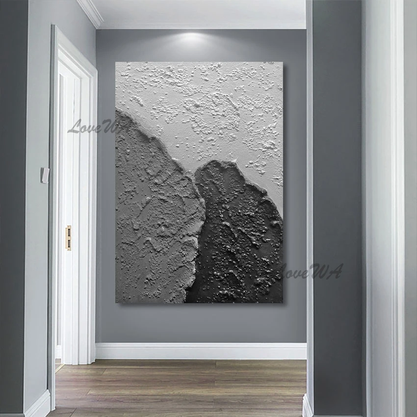 

Modern Unframed Hand Item 3D Thick Black Acrylic Art Oil Painting Hand Item Wall Paintings Art Canvas Picture Gallery Decor