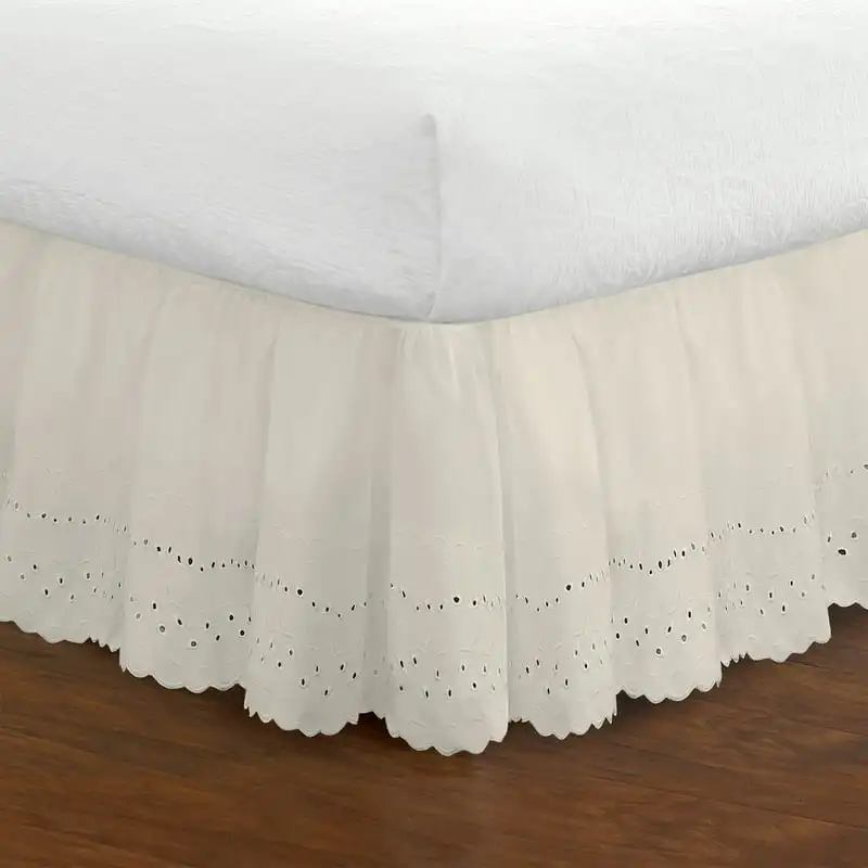 

Eyelet 14" Bed Skirt, Twin, Ivory
