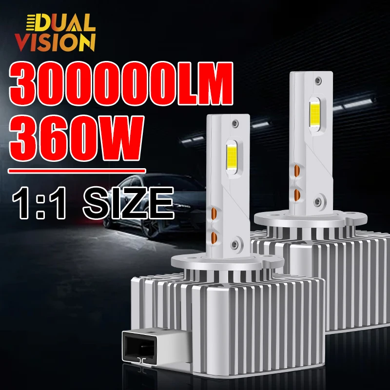 

Dualvision D1S HID 350000LM 360W Car Headlights D1S D2S D3S D4S D8S D1R D2R D3R D4R Car Xenon Bulb Kits Canbus No Error 1:1 Size