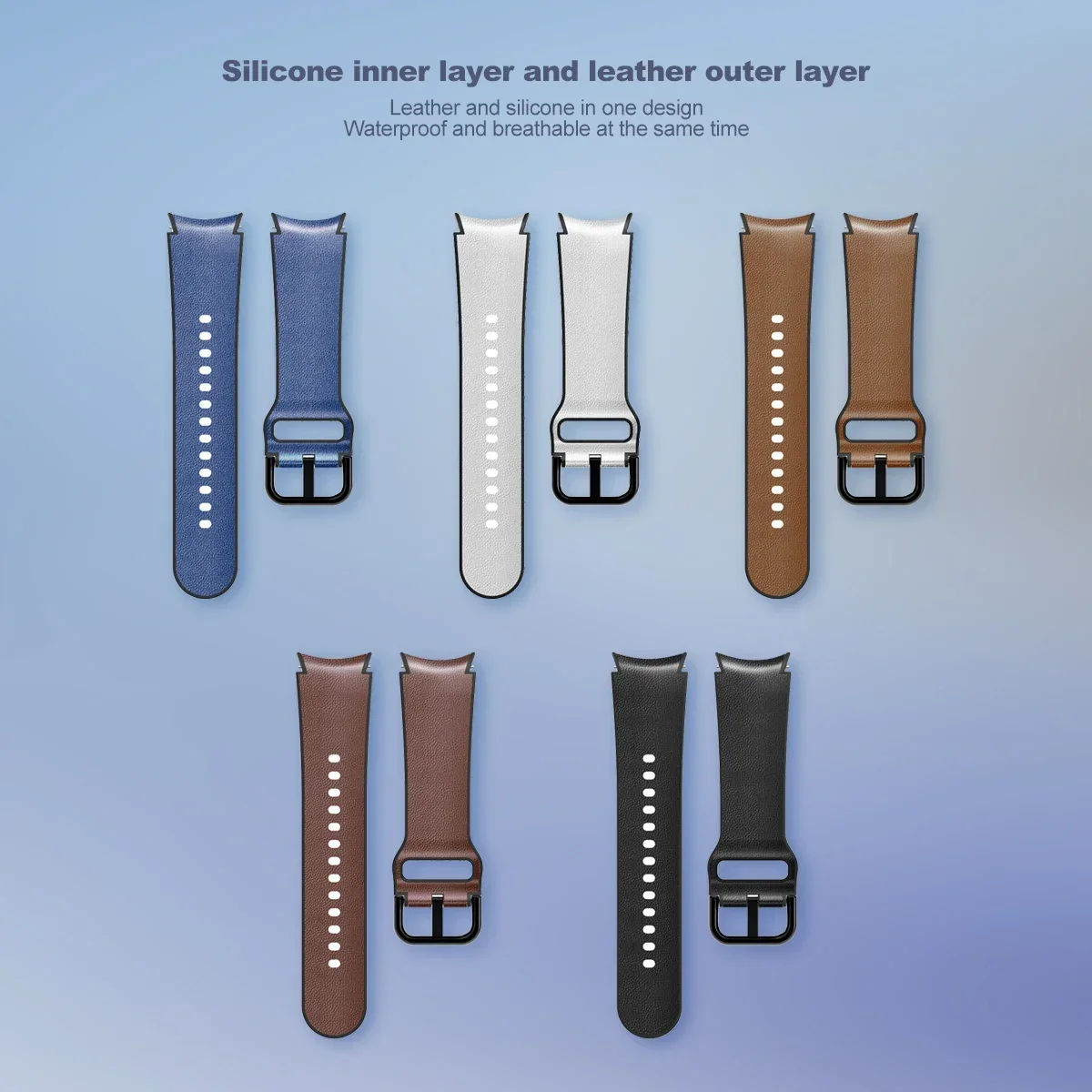 Кожаный ремешок для часов Samsung Galaxy Watch 6 5 4 44 мм 40 браслет без зазора 5Pro 45 Correas Classic 43