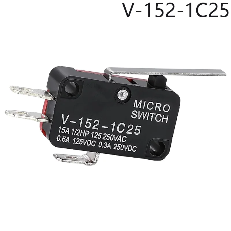 

V-152-1C25 SPDT 1NO 1NC, штырьковый разъем, короткая розетка, радиальный разъем