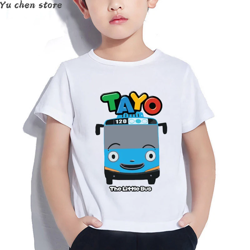 Новая популярная футболка для мальчиков с милым мультяшным принтом тайо и