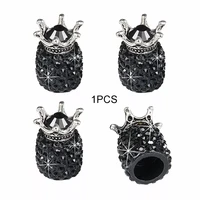 creative crown diamond studded valve cap universal valve core cap full of diamonds automotive tire valve cap
