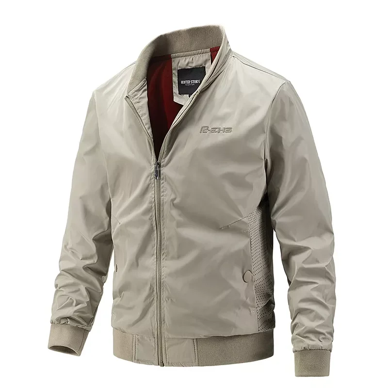 

New2022 Jacket Men Casual Solid Color Streetwear Baseball Jacket Men New Autumn Stand Collar Outdoors Men Clothing