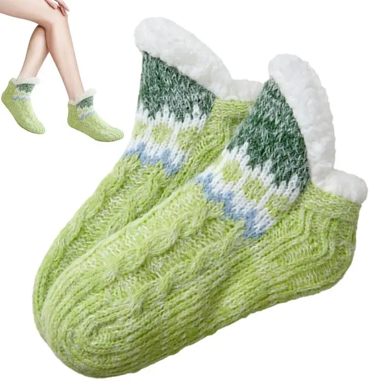 

Winter Slipper Socks Fashionable Fluffy Floor Socks With Grippers Winter Socks For Lounge Study Room Living Room Bedroom Game