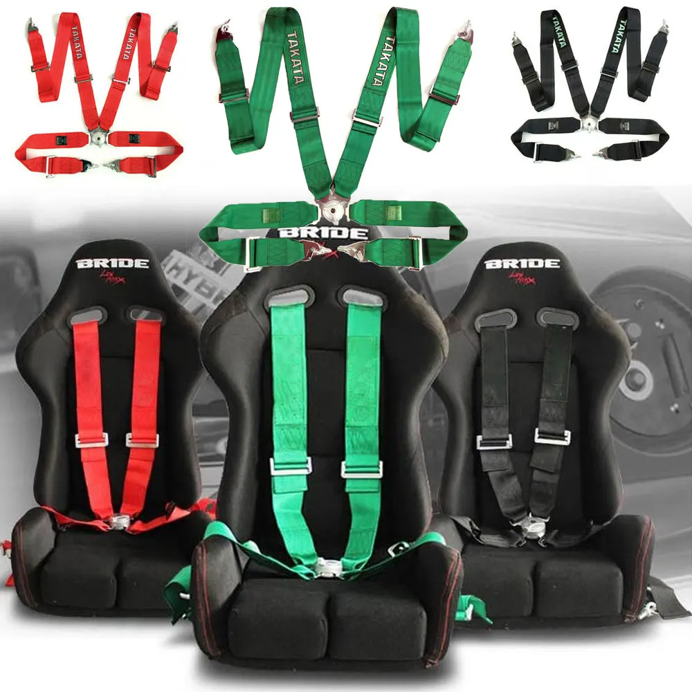 

4 Point Snap-On 3" Racing Seat Belt Harness With Camlock TA Style Adjustable Drift Harness Safety Shoulder Strap for BMW Peugeot