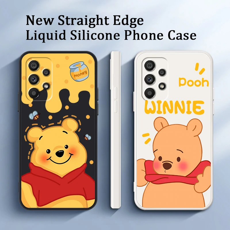 

Winnie the Pooh Bear Disney Phone Case For Samsung Galaxy A73 A53 A54 A34 A14 A13 A03 A03S A72 A52 A32 5G Liquid Rope Cover