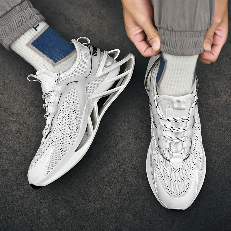 Men's Sneakers Men's Casual Men's Shoes Lattice Luxury Shoes Mesh Surface Breathable Shoes Fashionable Men's Running Shoes