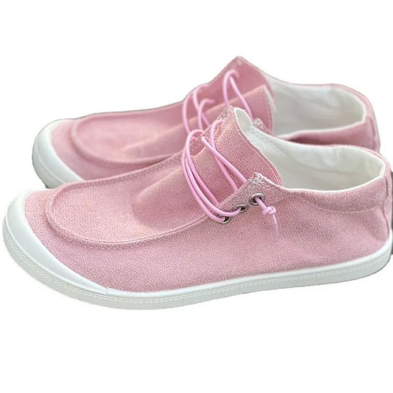 2022 Canvas Breathable Flats Shoes Women's Fashion Sneakers Soft Sole Casual Sneakers Slip-on Plus Size Ladies Vulcanized Shoes