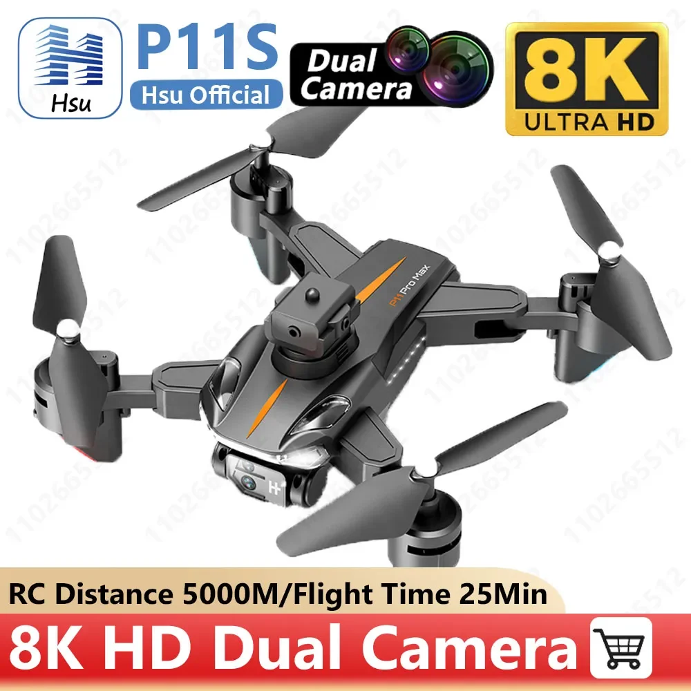 

2023 Hot P11S Drone 8K 5G GPS Professional HD Aerial Photography Obstacle Avoidance UAV Four-Rotor Helicopter RC Distance 5000M