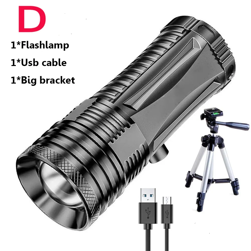 

USB перезаряжаемый светодиодный фонарик Q5+T6 4 цвета