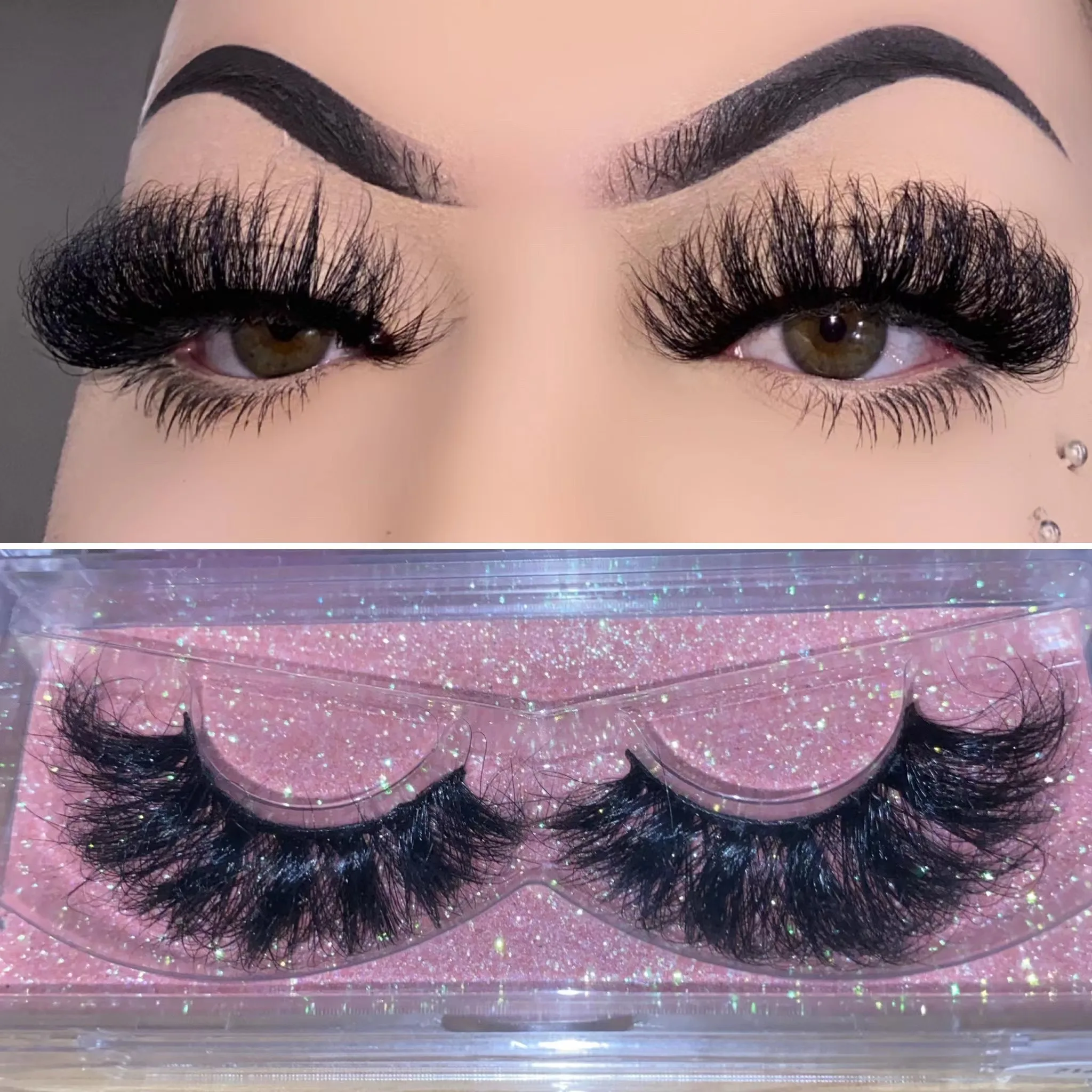 

Fluffy Mink Lashes 20-25mm 8D Dramatic Natural Lashes Vendors Makeup Minkeyelashes Boxes Packaging Eyelashes Wholesale with Logo