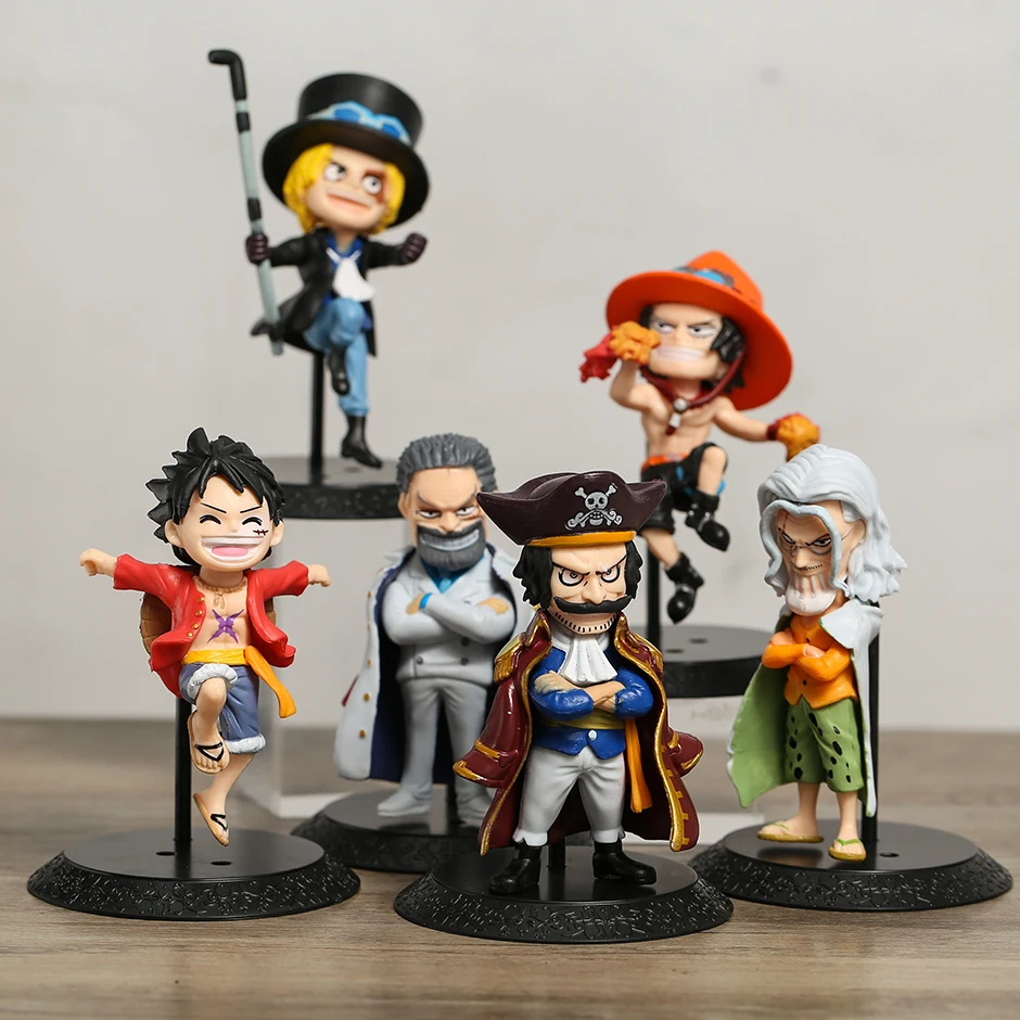 

6 шт./комплект, игрушечные фигурки Luffy Ace Sabo Gol D Roger silверсия Rayleigh Monkey D Garp