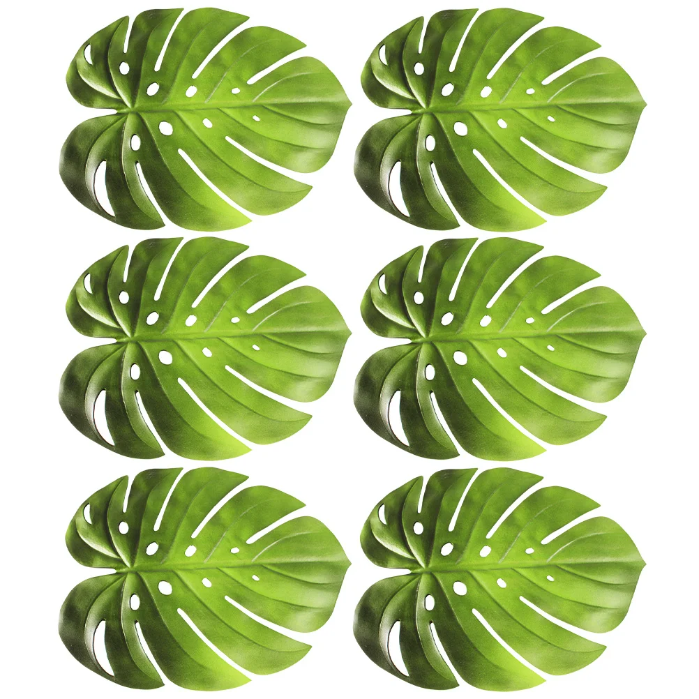 

Table Mat Leaf Placemat Palm Tropical Coaster Heat Resistant Cup Pot Leaves Pad Green Mats Artificial Hot Turtle Monstera Drink