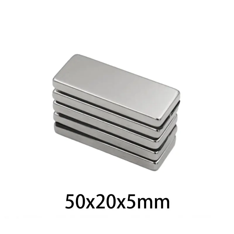 1/2/5/10 шт. 50x20x5 мм мощные квадратные магниты N35 блок прямоугольный неодимовый