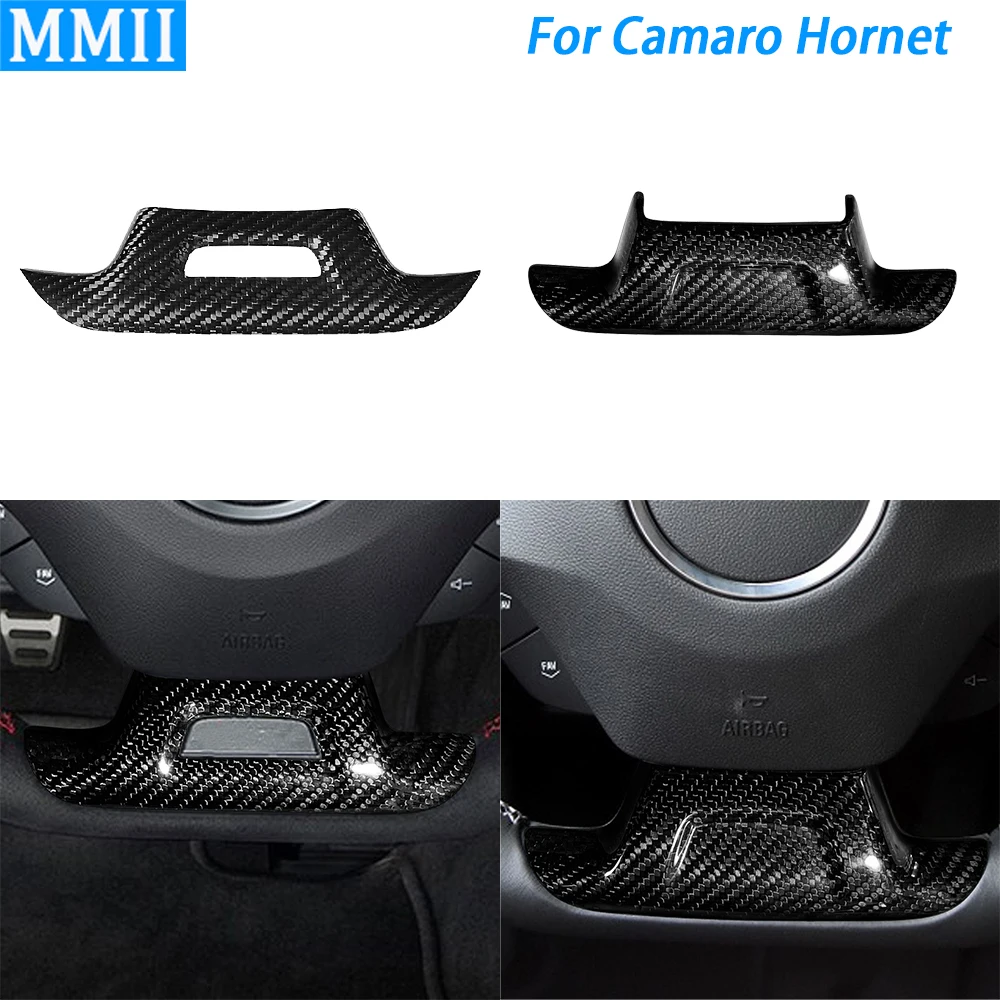 

For Camaro Hornet 2016-2020 Real Carbon Fiber Steering Wheel Panel Chin Cover Decorative Car Interior Retrofitting Accessories