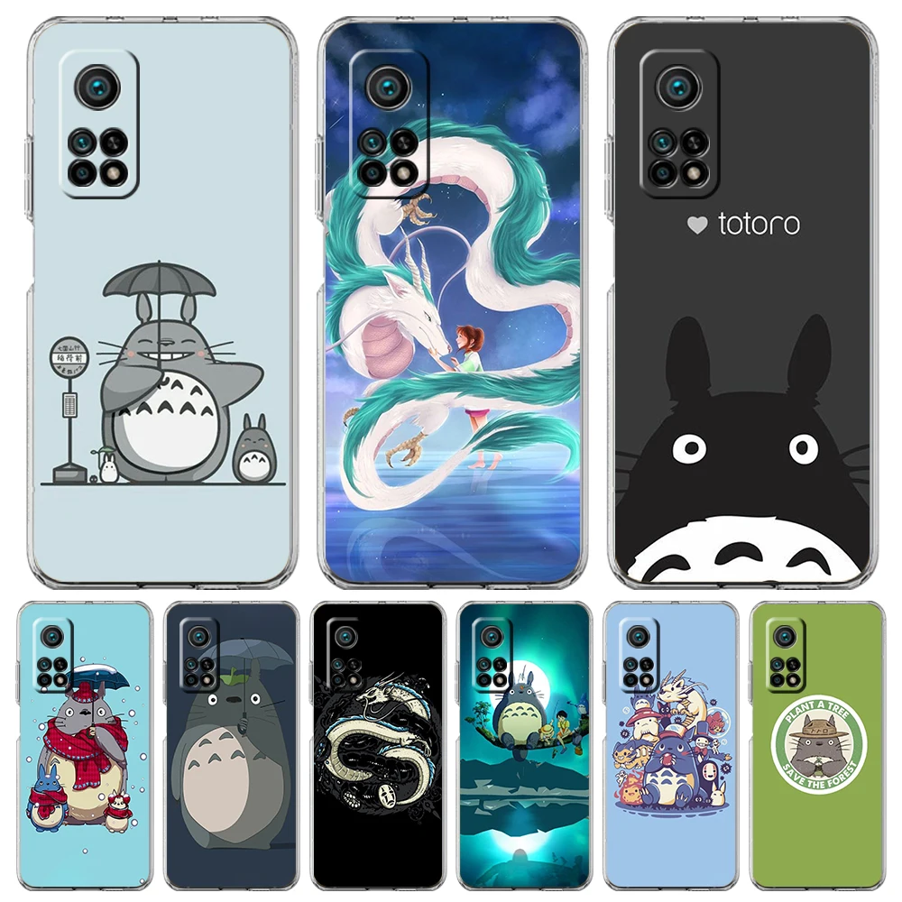 

Spirited Away Totoro Transparent Phone Case For Xiaomi Mi Poco X3 X4 NFC F3 M3 M4 12 11 Ultra 11T 11X Pro Lite 5G Soft Shell Bag