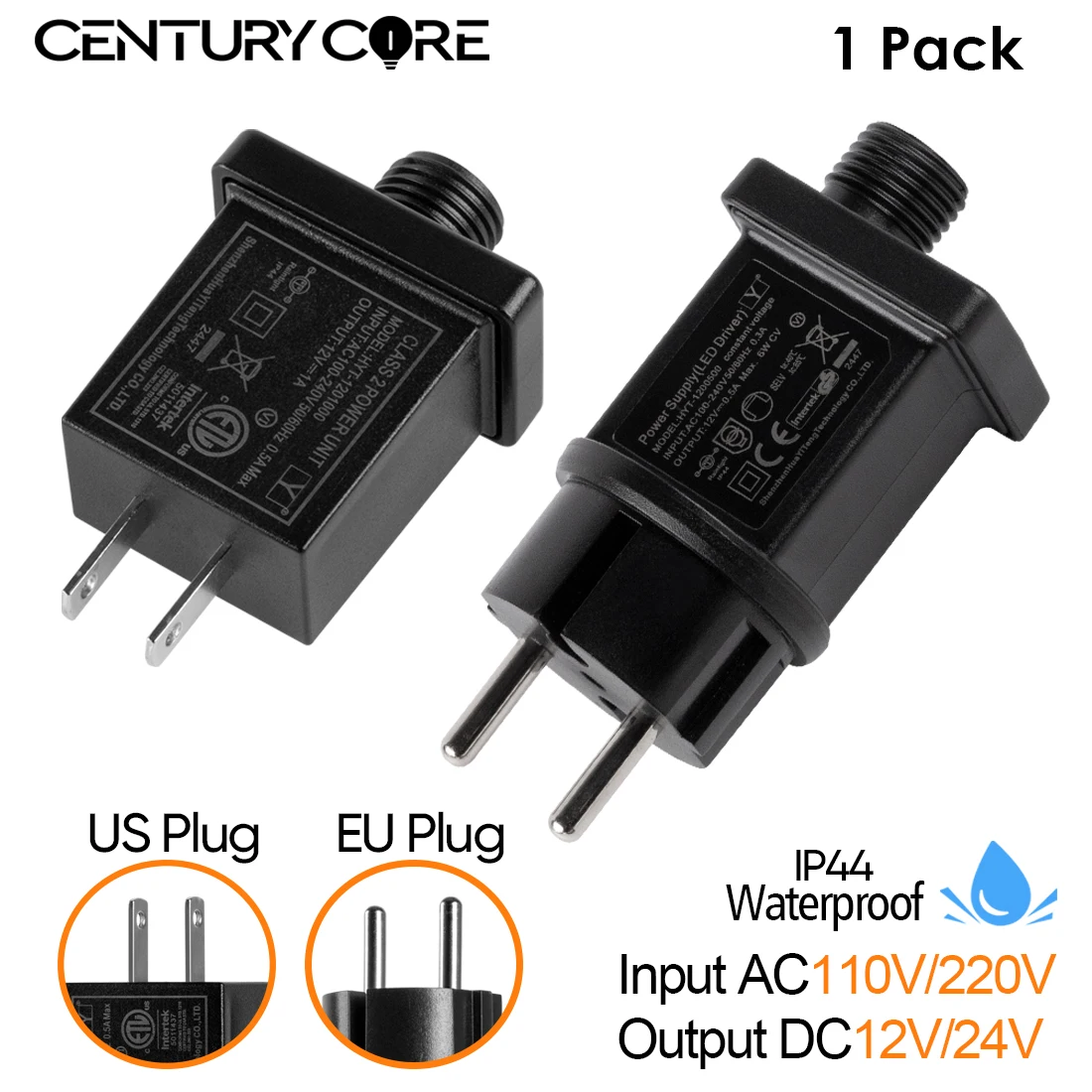 

Светодиодный трансформатор 12В/24В IP44 черный