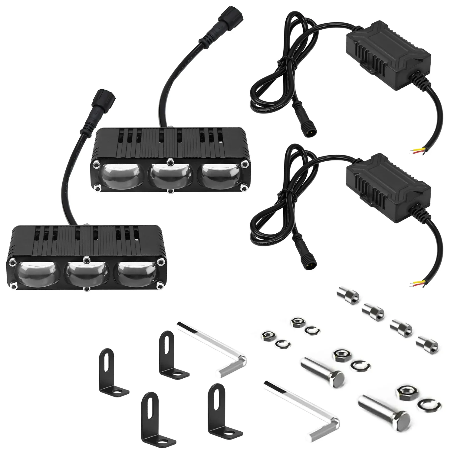 

MONDEVIEW 4-дюймовая автомобильная решетка с тремя линзами, вспомогательный фары дальнего света для мотоцикла, грузовик, внедорожник, высокая яркость света