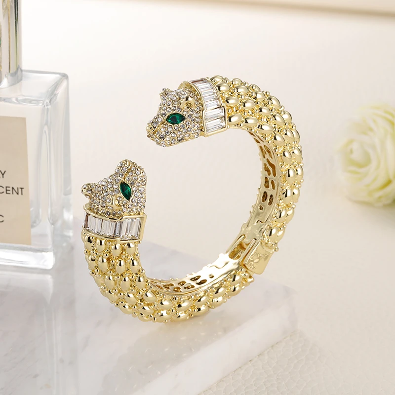 Винтажные браслеты с двойными головами серая птица тигр леопард пантера