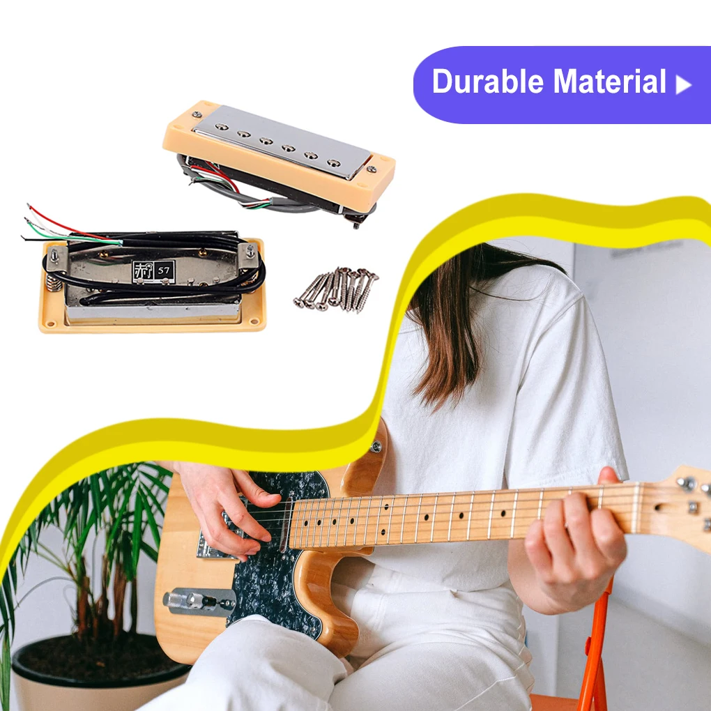 

Electric Guitar Pickup With Yellow Frame Covered Humbucker Upgrade Musical Instrument Fittings Neck Bridge Pickups