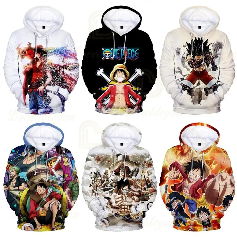 Аниме цельные толстовки с 3D принтом пуловер свитшот Обезьяна D Luffy Ace Sabo Shanks закон