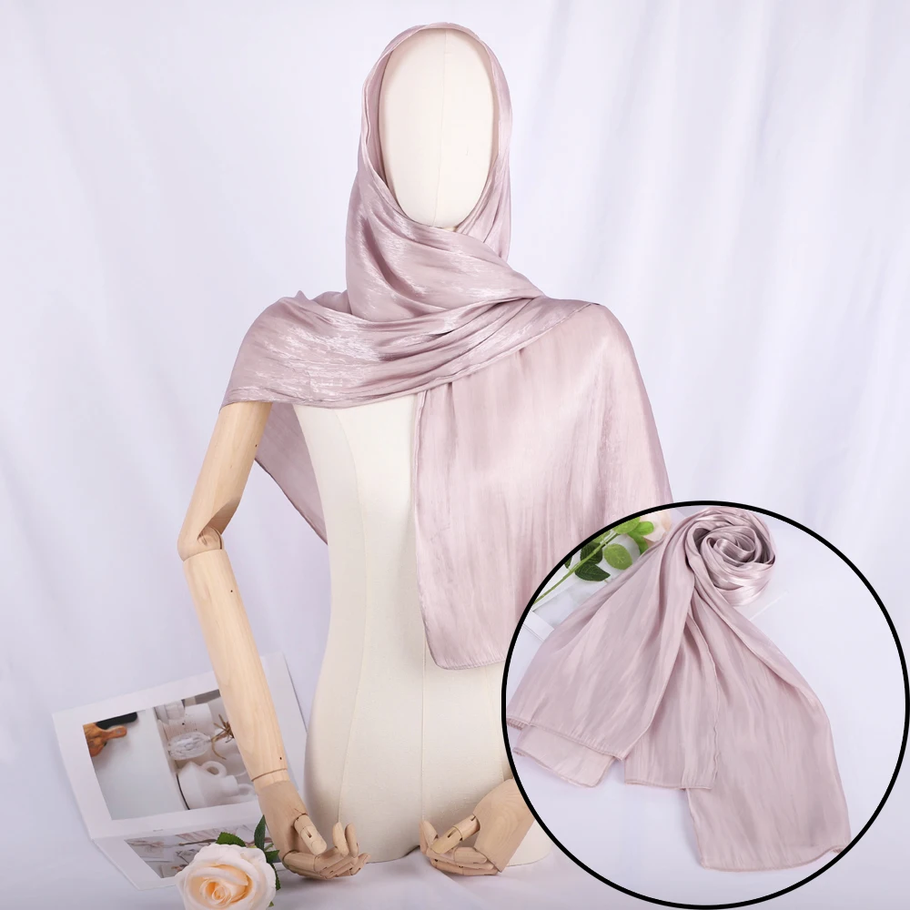 Гладкий и дышащий шифоновый мусульманский хиджаб RIMAIRE однотонный островный