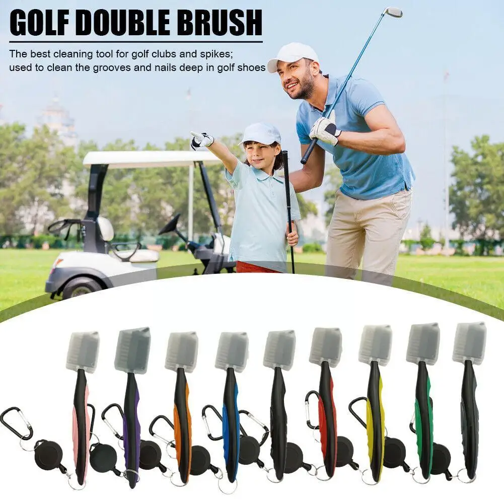 

2-сторонняя щетка для клюшек для гольфа, щетка для чистки пазов, клиновидный очиститель, аксессуары, набор инструментов для чистки клюшек, мячей для гольфа, Gof Groove R3N3