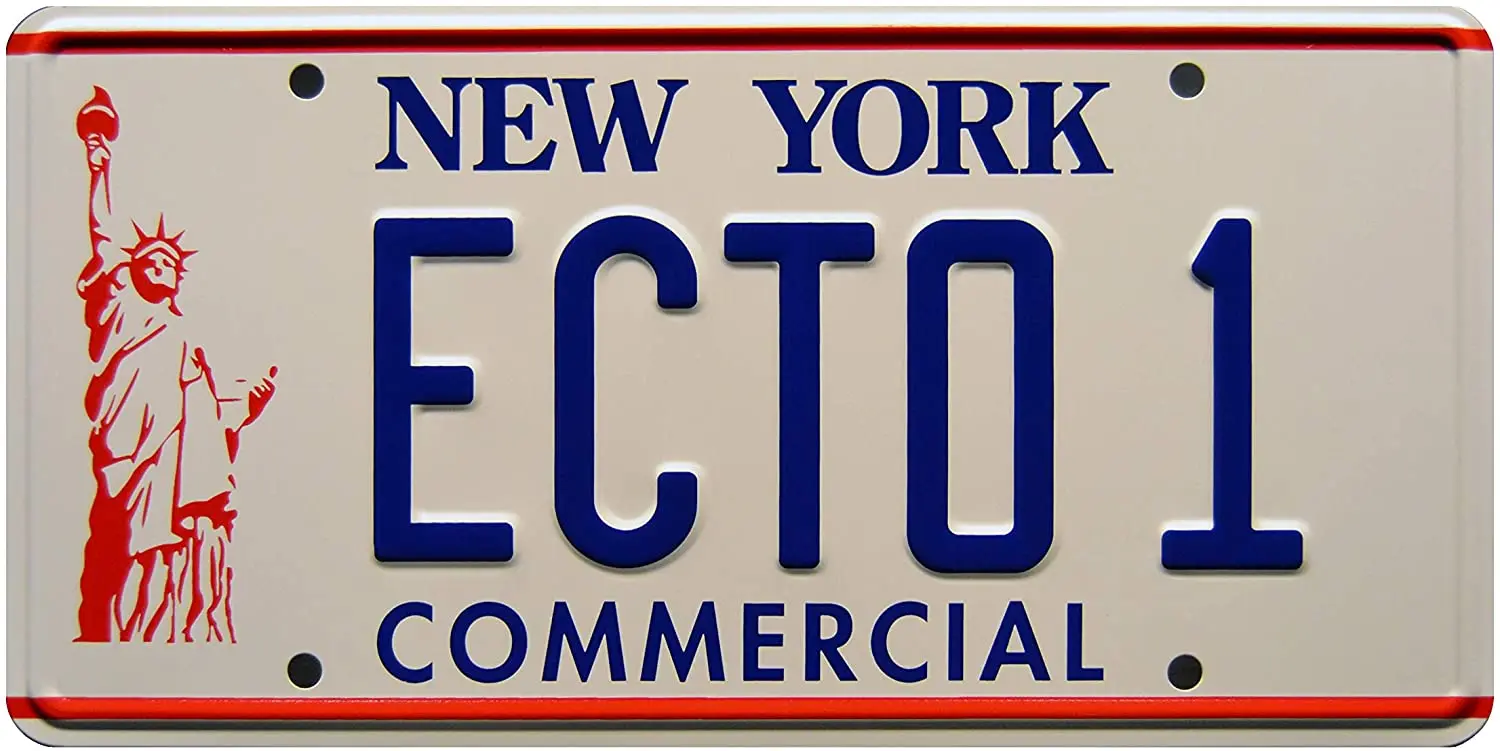 

Ghostbusters 2 ECTO 1 stamped metal license plate