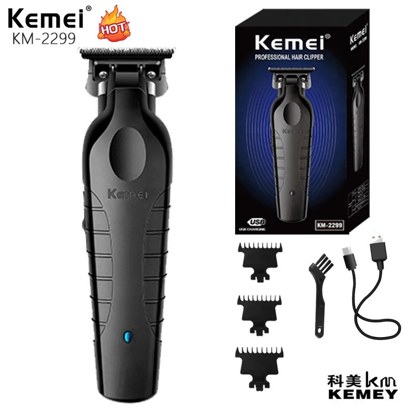 1200MA Rechargeable Cordless Hair Trimmer Kemei KM-2299 USB Fast charging Barber Machine Blades Hair Cutter babyliss pro