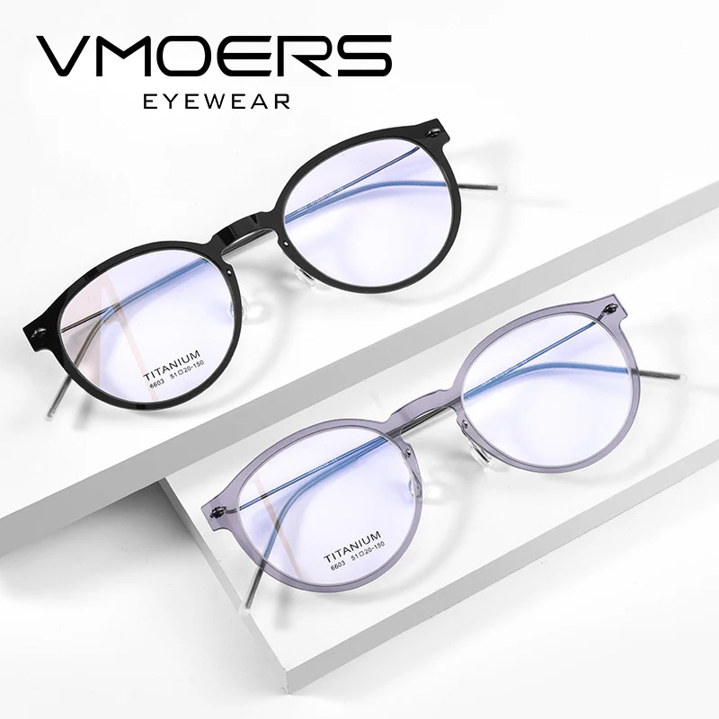 

VMOERS Pure Titanium Progressive Prescription Glasses Men Ultralight Myopia Eyeglasses Optical Retro Round Multifocus Eyewear