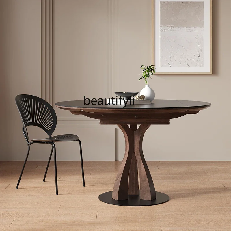 Выдвижной круглый ретро-квадратный и обеденный стол двойного назначения из