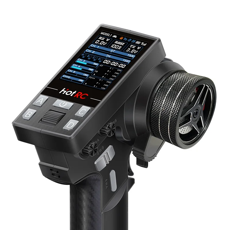 Фото Радиоуправляемый передатчик HOTRC CT10B 2.4G 10-канальный с цветным экраном и гироскопическим приемником F-10A F-10AT для радиоуправляемых моделей автомобилей, грузовиков, лодок №2