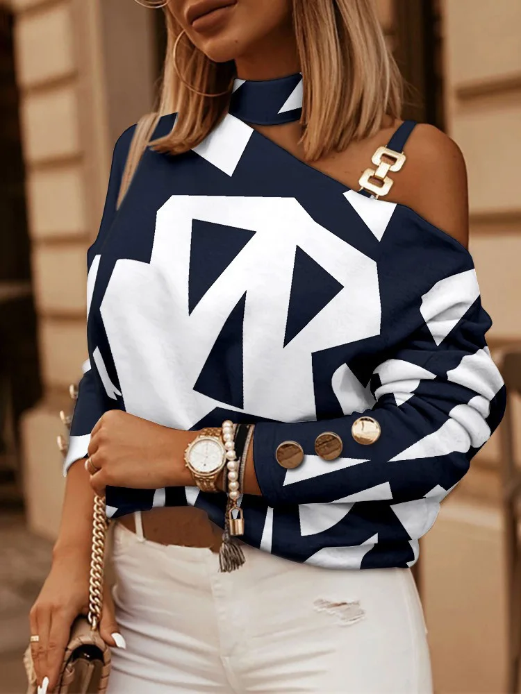 

2022 Autumn Women Red Plaid Casual Shirts Long Sleeve Womens Tops And Blouses Women Fashion Halter Print Top